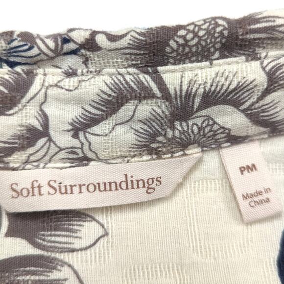Soft Surroundings Top Women's Size PM Floral St. Remy Button Down Tunic - Picture 6 of 10